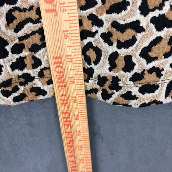 Maeve by Anthropologie Knit Leopard Jacquard Boxy Tee - Sz M - Picture 3 of 10